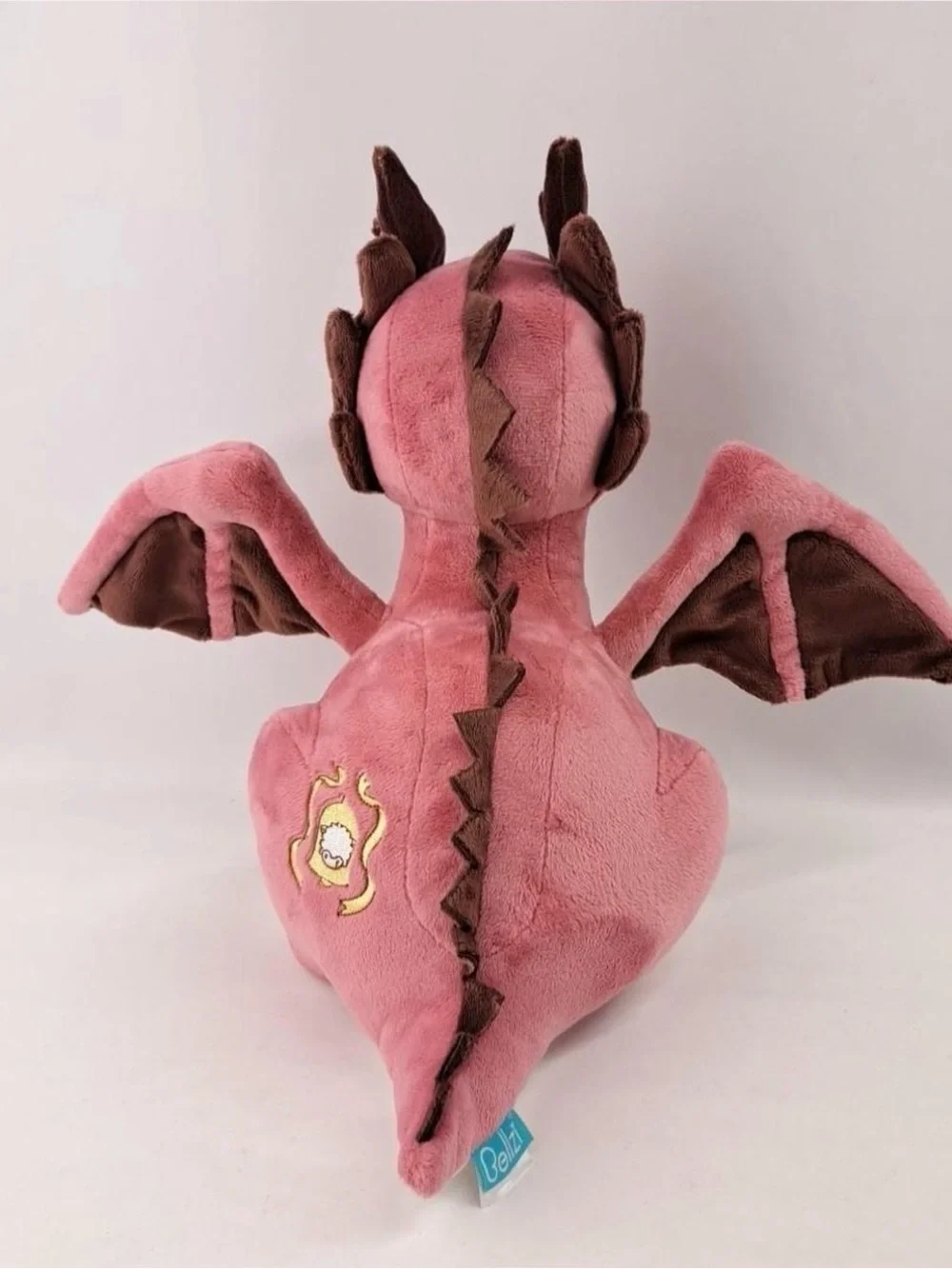 Plush Pink Dragon Stuffed Animal with Brown Wings - Cozy Cuddle Toy